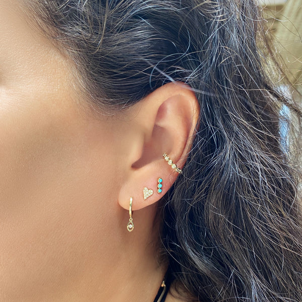 Tres Turquoise Stud Earring - Designer Earrings - The EarStylist by Jo Nayor 
