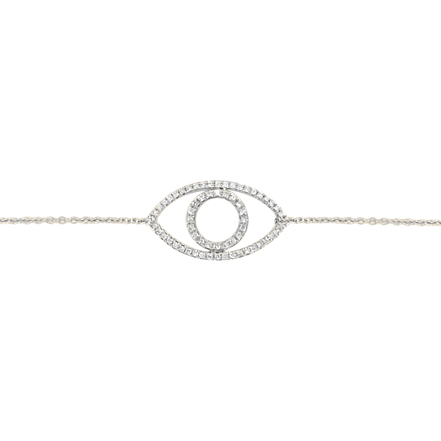 Diamond Silhouette Evil Eye Bracelet - Designer Earrings - The EarStylist by Jo Nayor 