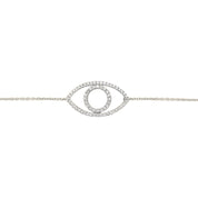 Diamond Silhouette Evil Eye Bracelet - Designer Earrings - The EarStylist by Jo Nayor 