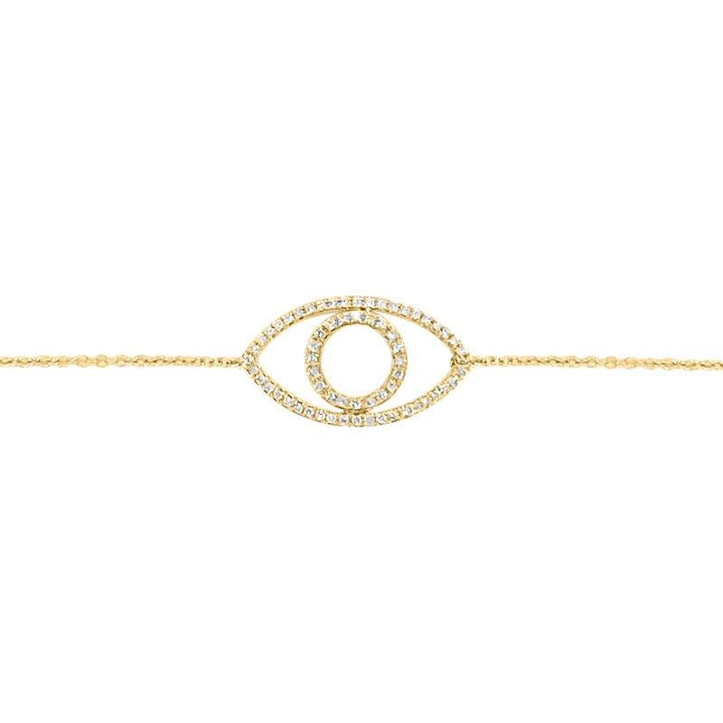 Diamond Silhouette Evil Eye Bracelet - Designer Earrings - The EarStylist by Jo Nayor 