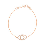 Diamond Silhouette Evil Eye Bracelet - Designer Earrings - The EarStylist by Jo Nayor 