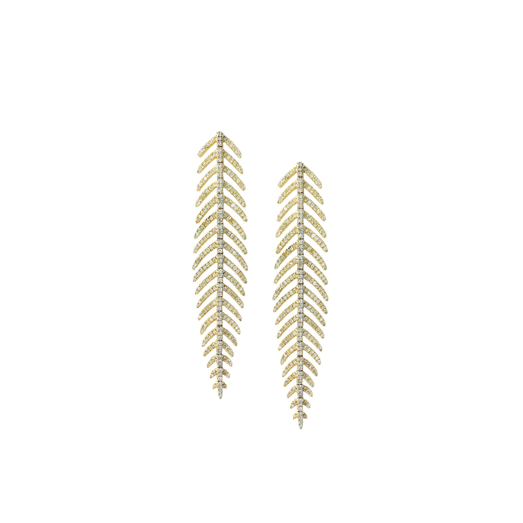 Diamond Feather Earring - The Ear Stylist by Jo Nayor