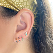 Sapphire Mini Hoops - Designer Earring - EarStylist by Jo Nayor