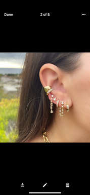 Flush Set Baguette Diamond Hoop Earrings