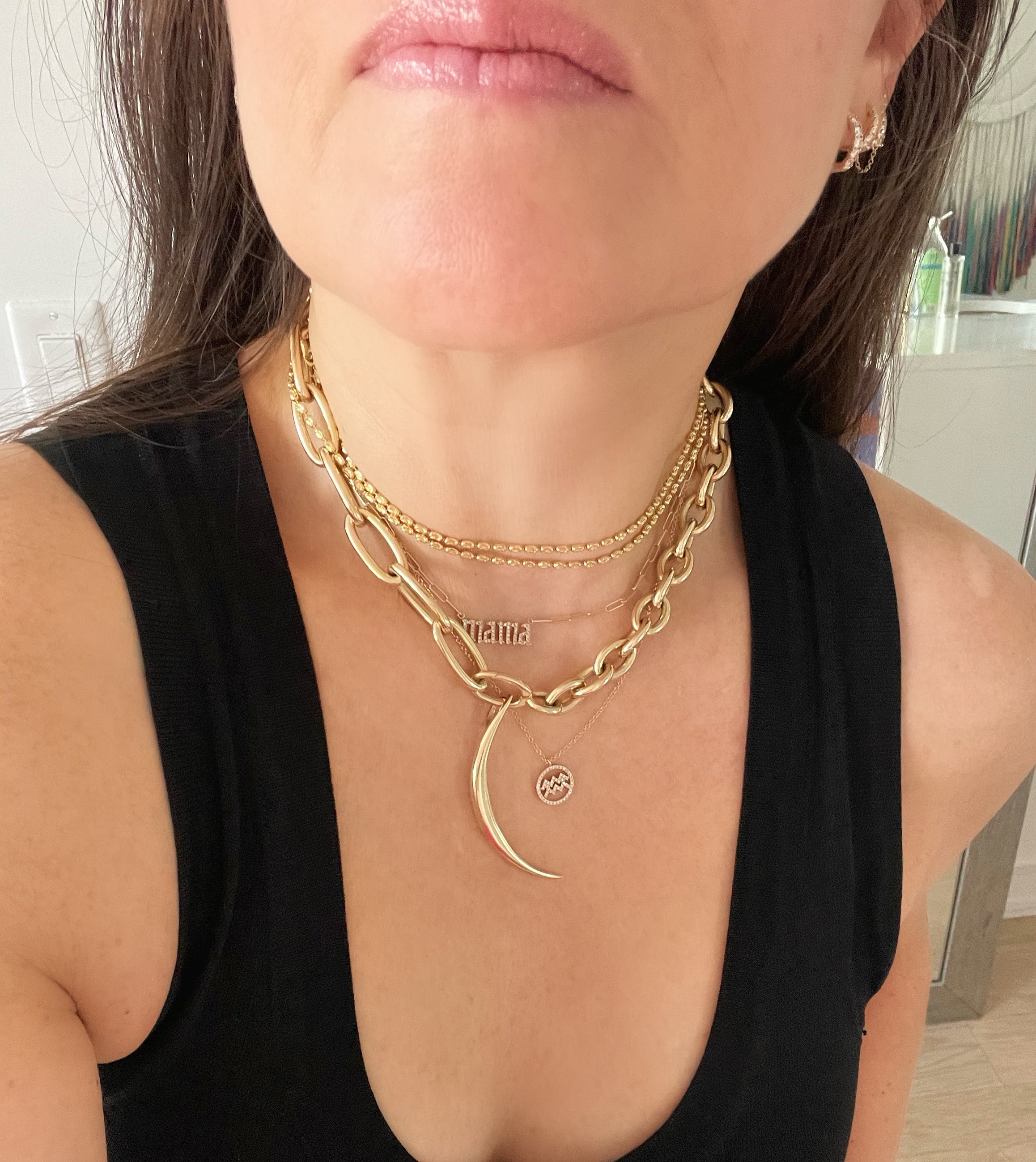 Long Talon Moon Charm - The Ear Stylist by Jo Nayor