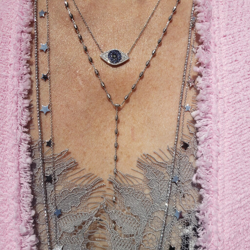 Sapphire and Diamond Evil Eye Necklace - The Ear Stylist by Jo Nayor