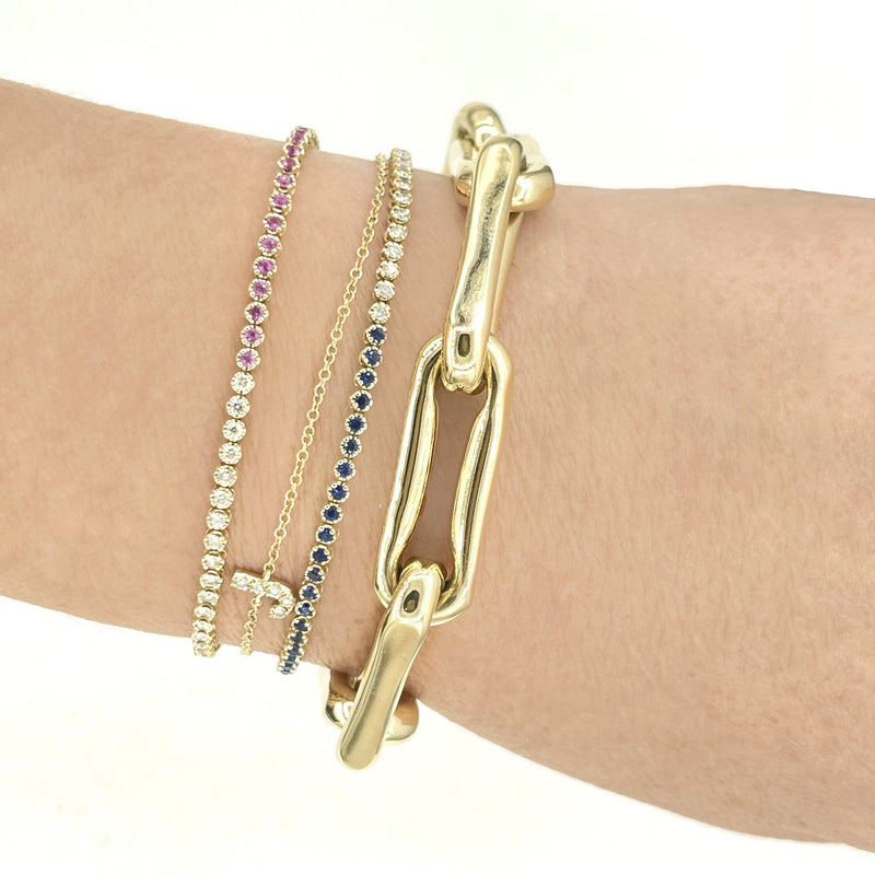 Diamond & Pink Sapphire Tennis Bracelet - Bracelets - Jo Nayor Designs