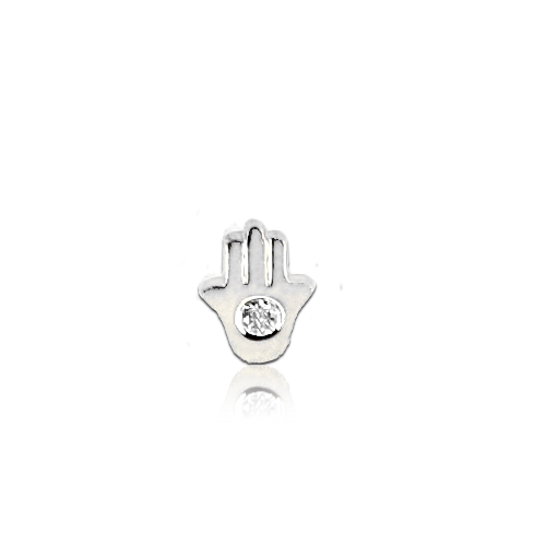 Single Diamond Hamsa Stud - Designer Earrings - The EarStylist by Jo Nayor 