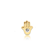 Single Diamond Hamsa Stud - Designer Earrings - The EarStylist by Jo Nayor 