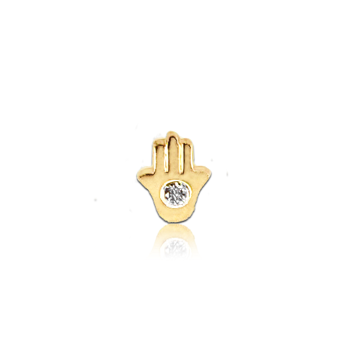 Single Diamond Hamsa Stud - Designer Earrings - The EarStylist by Jo Nayor 
