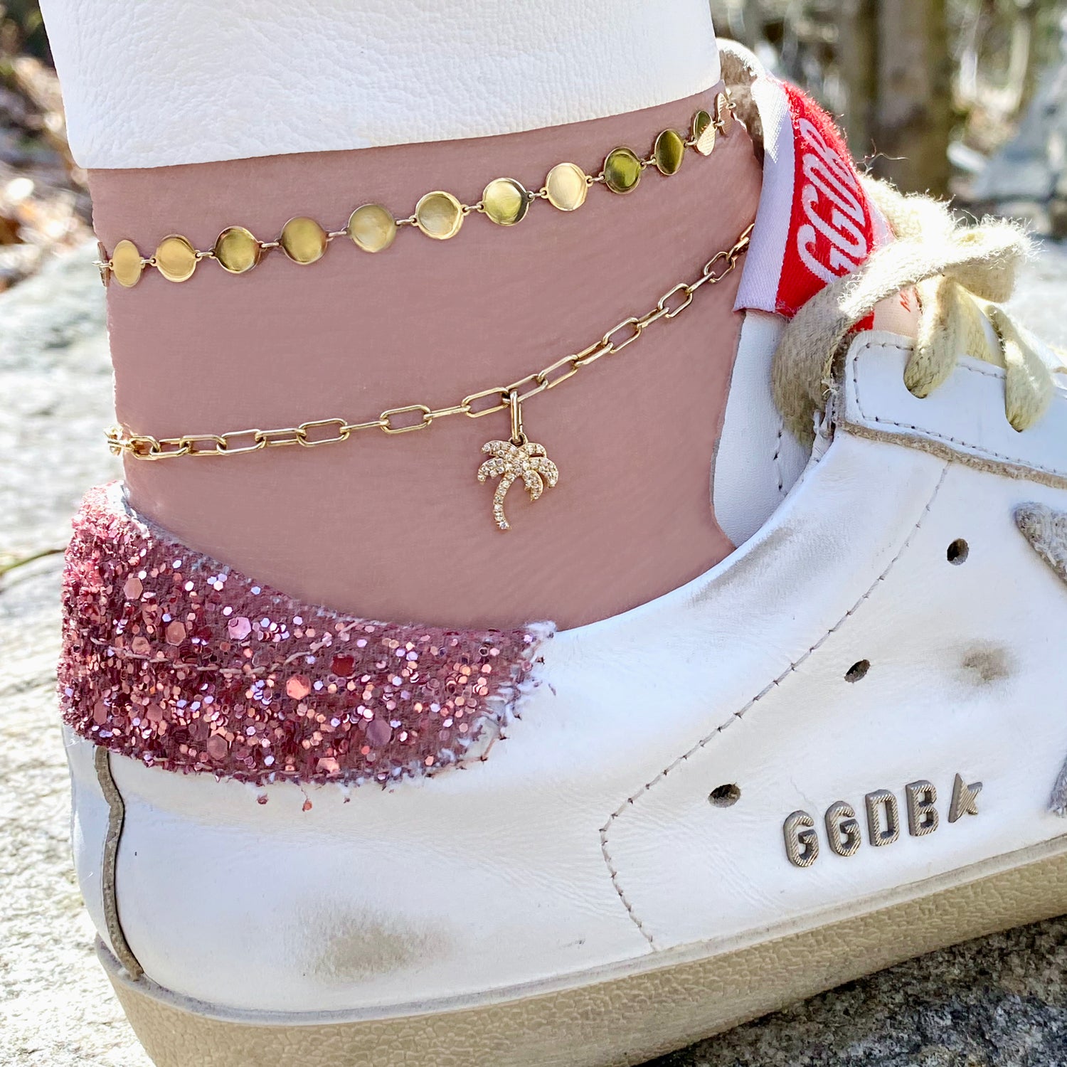 Gypsy Disc Link Anklet - Designer Earrings - The EarStylist by Jo Nayor 
