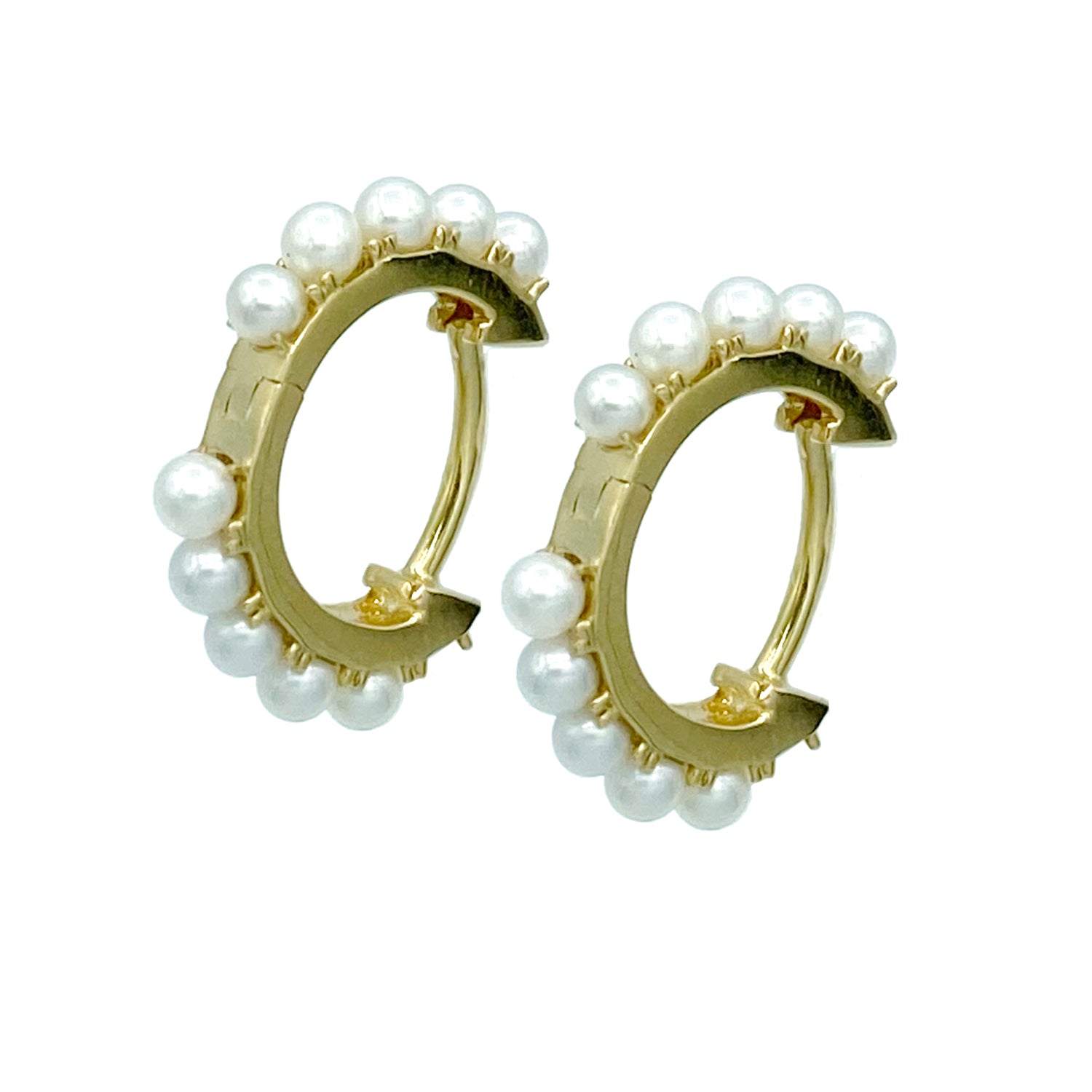 Pearl Eternity Huggie Earring - Designer Earrings - The EarStylist by Jo Nayor 