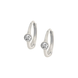 Solitaire Diamond Huggie Earrings - Designer Earrings - The EarStylist by Jo Nayor 