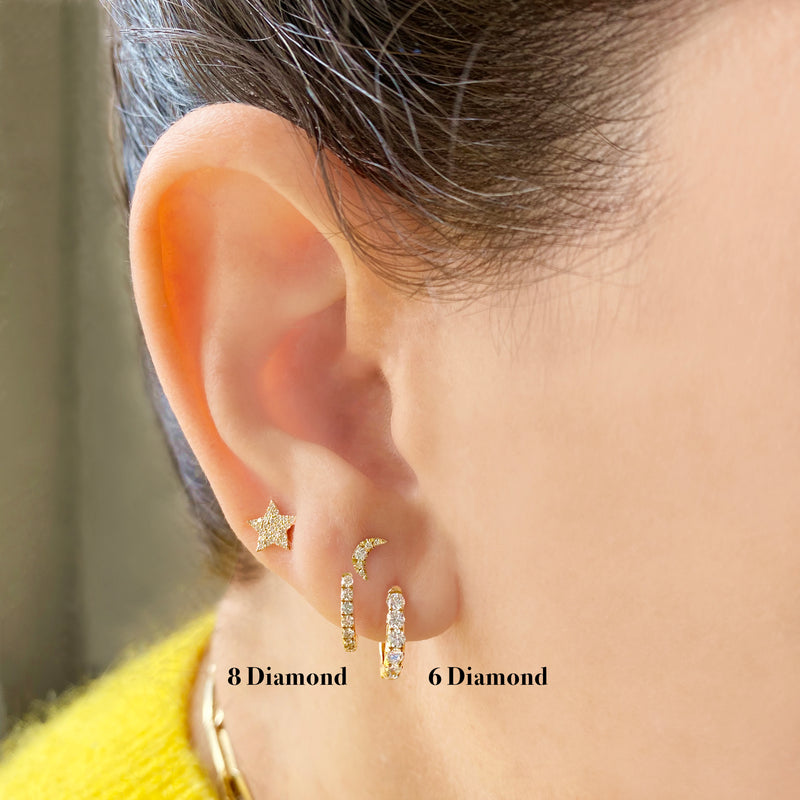 8 Diamond Huggy Earrings - Designer Earring - EarStylist by Jo Nayor