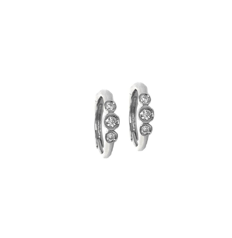 3 Diamond Hoop Earrings - The Ear Stylist by Jo Nayor