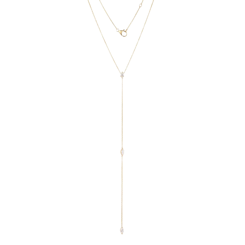 Three Diamond Lariat Necklace