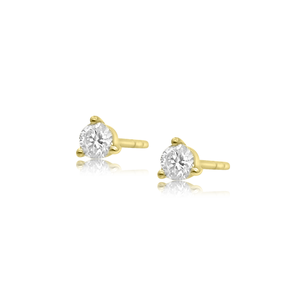 Three Prong Diamond Stud Earring - Earrings - Ear Stylist by Jo Nayor
