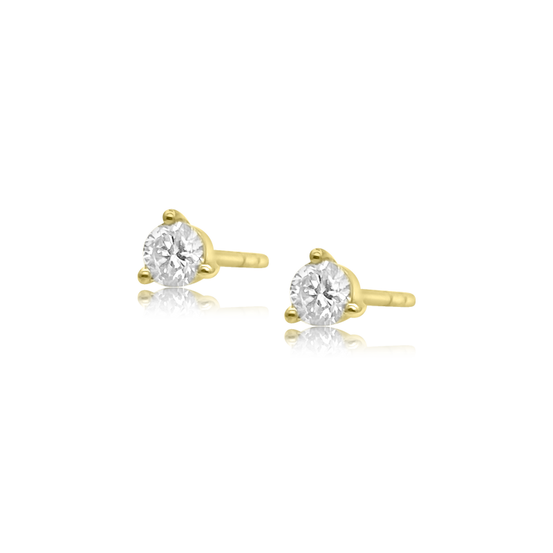 Three Prong Diamond Stud Earring - Earrings - Ear Stylist by Jo Nayor