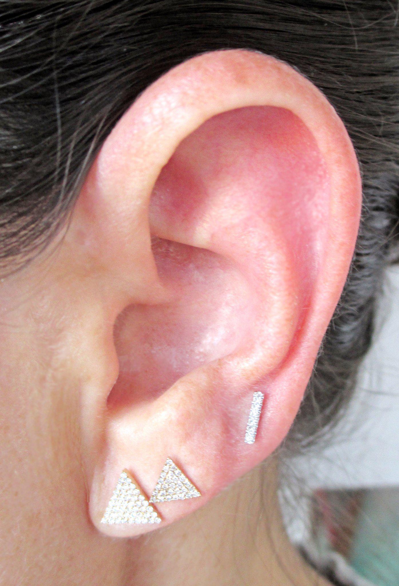 Large Diamond Triangle Earring - The Ear Stylist by Jo Nayor