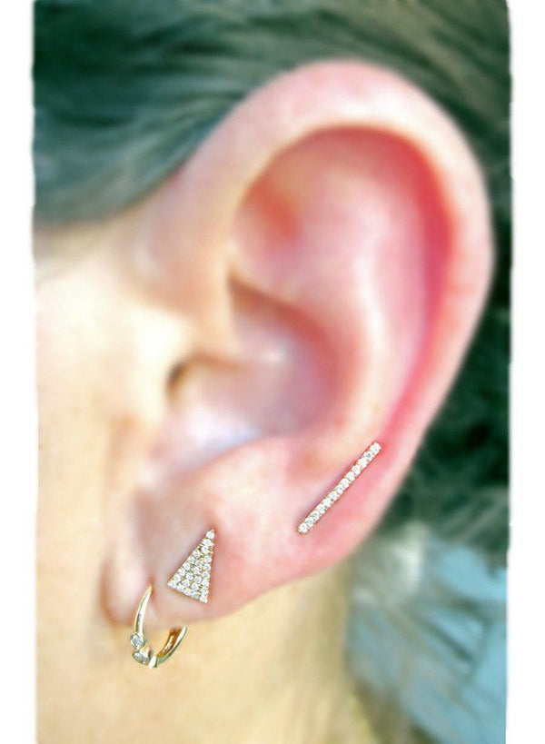 Tall Diamond and Gold Triangle Earring - The Ear Stylist by Jo Nayor