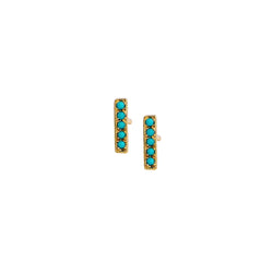 Gold & Turquoise Mini Stick Stud Earring - The Ear Stylist by Jo Nayor