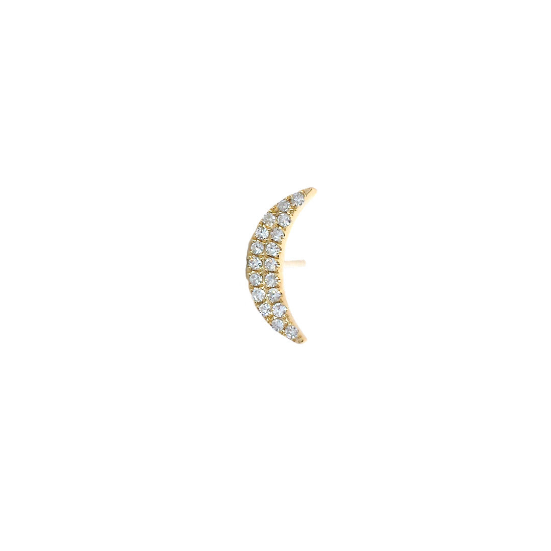 Gold & Diamond Moon Earring - The Ear Stylist by Jo Nayor